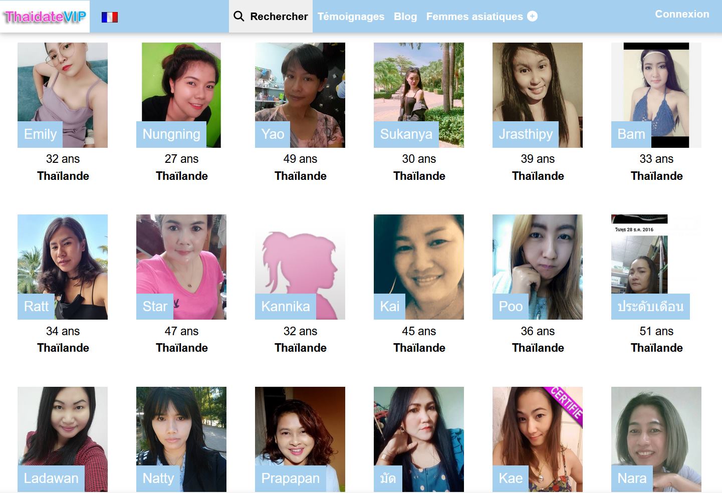 profils de femmes thailandaises sur Thaidatevip
