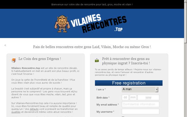 Site de Rencontres Moches, Vilains, Laids et Défauts